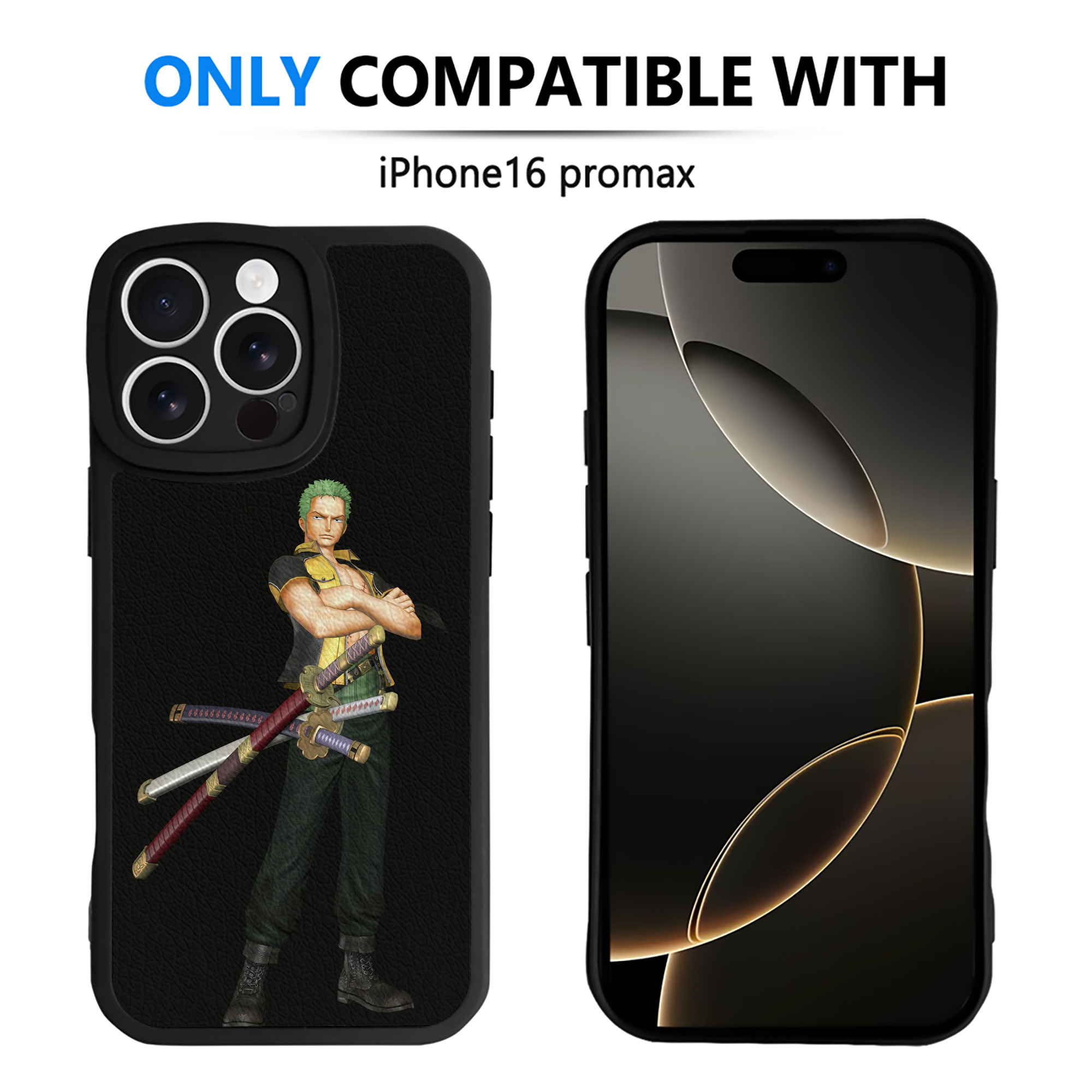 （画像用） ワンピース ロロノア・ゾロ ONE PIECE Roronoa Zoro 【iPhone 16シリーズ対応】シリコンスマホケース（レザー調） 材質：シリコン